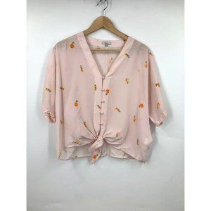 Rails Pink Blouse with Orange Floral Print